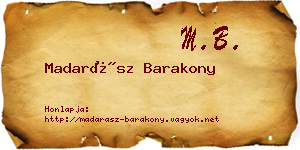 Madarász Barakony névjegykártya